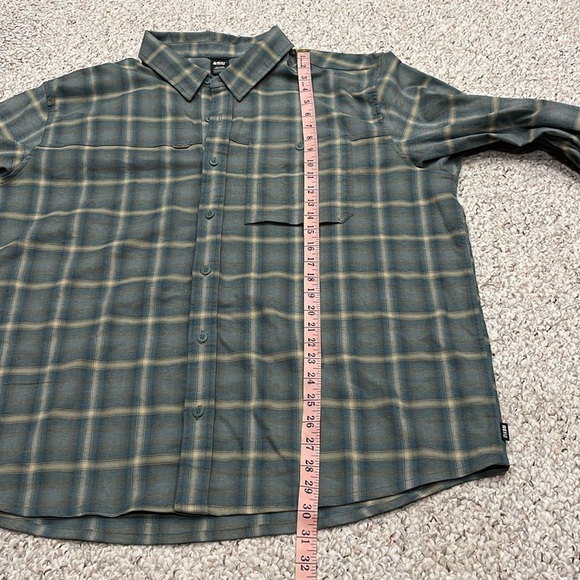 REI Co-op Sahara Thermal Button Down Shirt Flannel River Plaid Olive Sz XXL - Picture 6 of 8